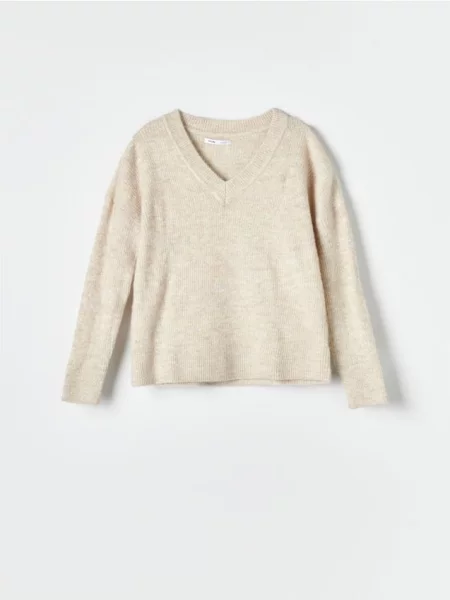 Мода - Sinsay - Жарсен пуловер - бежово